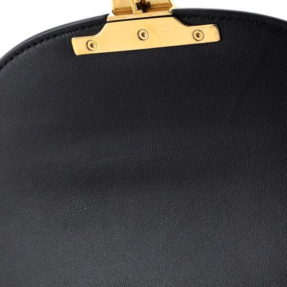 Celine Triomphe Besace Clea Chain Flap Bag Leather Black - Picture 6 of 8